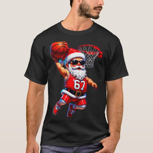 67 Basketball Santa Six Seven Meme Christmas Srt M T-shirt (Voorkant)