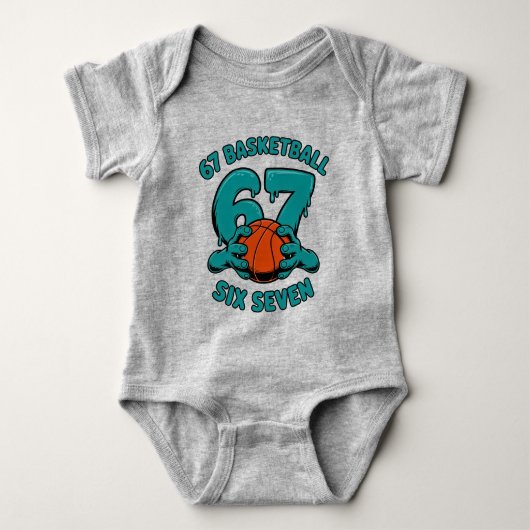 67 Basketball Six Seven Sports Meme Romper (Voorkant)