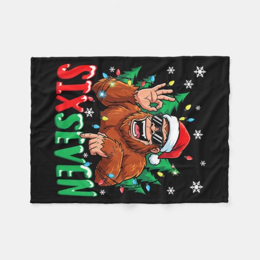 67 Bigfoot Six Seven Hands Christmas Holiday Boys  Fleece Deken (Voorkant (Horizontaal))