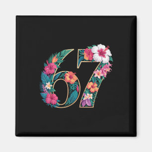 67 bloem bloem gen 67e verjaardag nummer 67 magneet