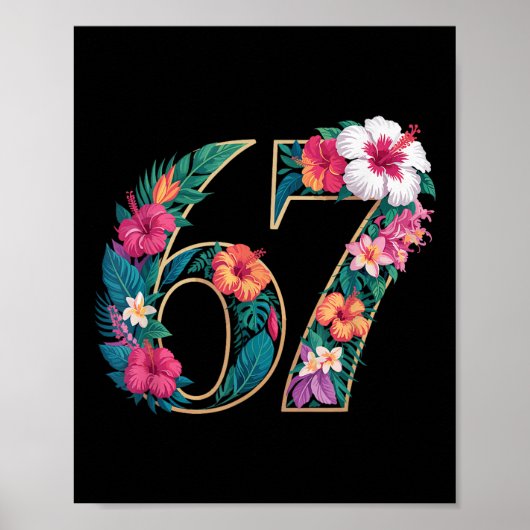67 Bloem Bloem Gen 67e Verjaardag Nummer 67 Poster (Voorkant)