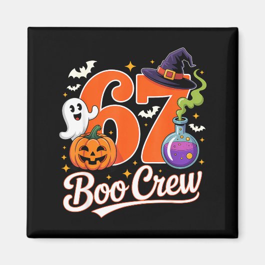 67 boo bemanning grappig halloween spook heks pomp magneet (Voorkant)