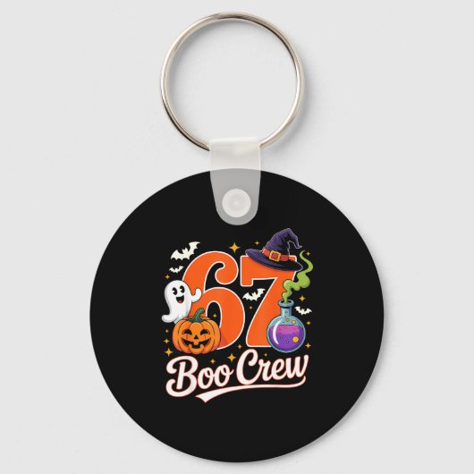 67 boo bemanning grappig halloween spookt vrouwtje sleutelhanger (Voorkant)