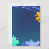 67 Boy Neon Blue Green Slime Birthday Invitation Kaart (Achterkant)