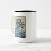 67 Brainrot Character Style Birthday Boys for Men  Tweekleurige Koffiemok (Voorkant links)