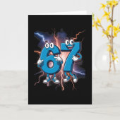 67 Brainrot Italiaanse Meme Grappige 67 Kinderkost Kaart (Gele Bloem)