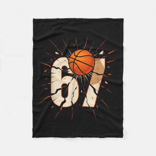 67 Brainrot Jeugd Basketbal Drip - Grappige Kinder Fleece Deken (Voorkant)