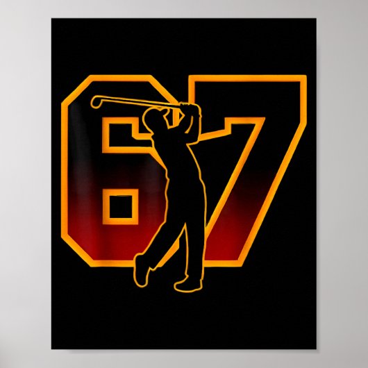 67 Brainrot Jeugd Golf Drip - Grappige Kinderen 67 Poster (Voorkant)