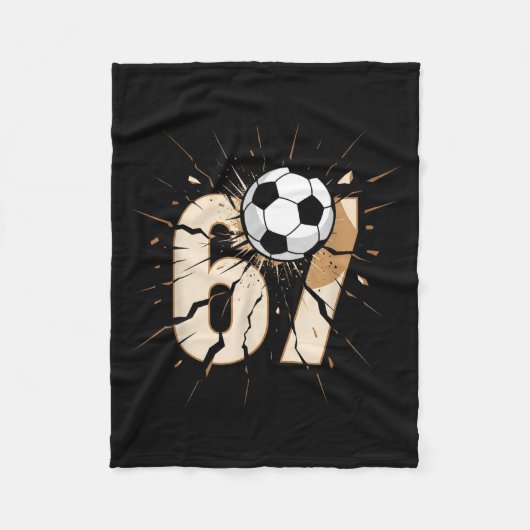 67 Brainrot Jeugd Voetbal Drip - Grappige Kinderen Fleece Deken (Voorkant)
