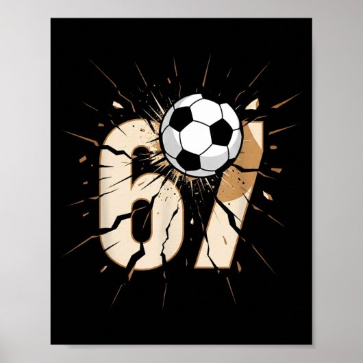 67 Brainrot Jeugd Voetbal Drip - Grappige Kinderen Poster (Voorkant)