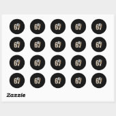 67 Brainrot Jeugd Voetbal Drip - Grappige Kinderen Ronde Sticker (Vel)