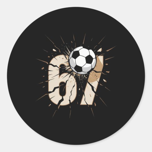 67 Brainrot Jeugd Voetbal Drip - Grappige Kinderen Ronde Sticker (Voorkant)