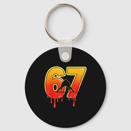 67 Brainrot Jeugd Worstelen Drip - Grappige Kinder Sleutelhanger (Voorkant)