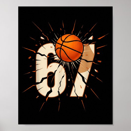 67 Brainrot Youth Basketball Drip - Funny Kids 67  Poster (Voorkant)