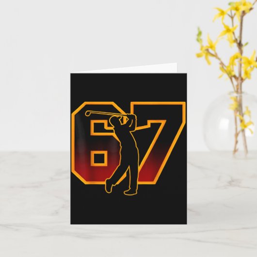 67 Brainrot Youth Golf Drip - Funny Kids 67  Kaart (Gele Bloem)