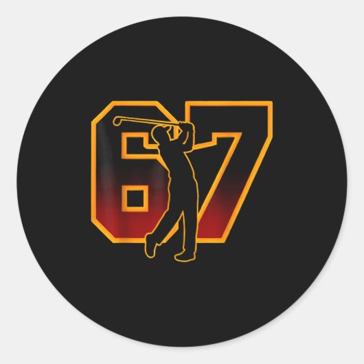 67 Brainrot Youth Golf Drip - Funny Kids 67  Ronde Sticker (Voorkant)