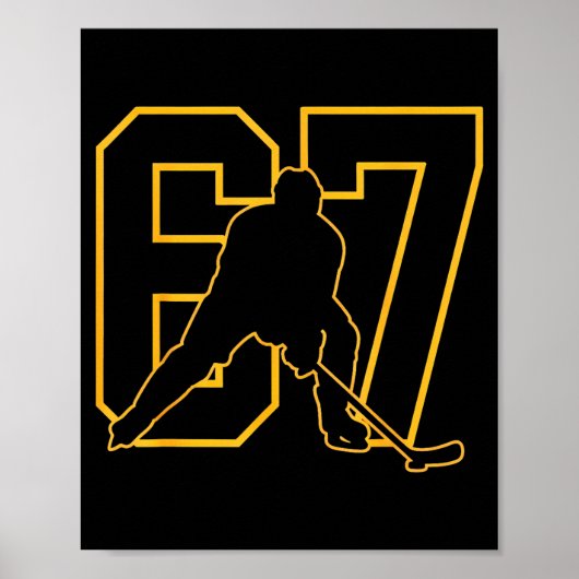 67 Brainrot Youth Ice Hockey Drip - Funny Kids 67  Poster (Voorkant)