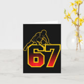 67 Brainrot Youth Wrestling Drip - Funny Kids 67  Kaart (Gele Bloem)