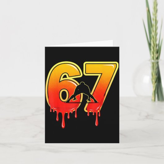 67 Brainrot Youth Wrestling Drip - Funny Kids 67 Kaart (Voorkant)