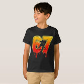 67 Brainrot Youth Wrestling Drip - Funny Kids 67  T-shirt (Voorkant volledig)