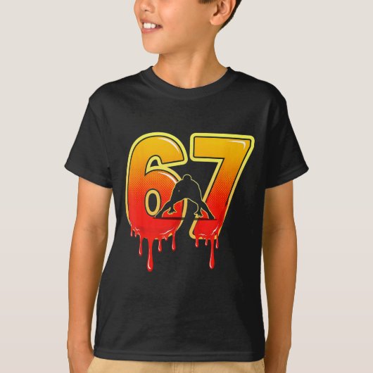 67 Brainrot Youth Wrestling Drip - Funny Kids 67  T-shirt (Voorkant)