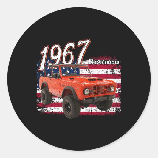 67 Bronco SUV-auto Ronde Sticker (Voorkant)