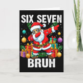 67 Bruh Christmas Cool Dabbing Santa Six Seven Mem Kaart (Voorkant)