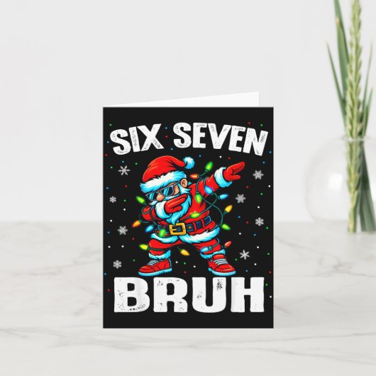 67 Bruh Christmas Six Seven Meme Dab Santa  Kaart (Voorkant)