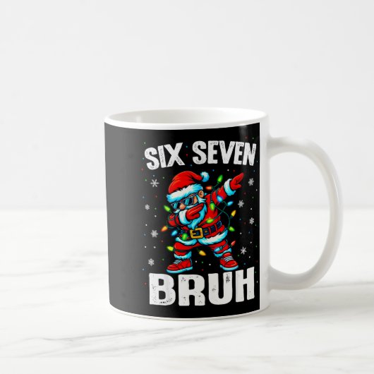 67 Bruh Christmas Six Seven Meme Dab Santa Koffiemok (Rechts)