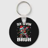 67 Bruh Christmas Six Seven Meme Dab Santa  Sleutelhanger (Voorkant)