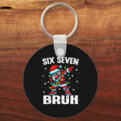 67 Bruh Christmas Six Seven Meme Dab Santa  Sleutelhanger (Voorkant)
