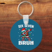 67 Bruh Christmas Six Seven Meme Dab Santa  Sleutelhanger (Voorkant)
