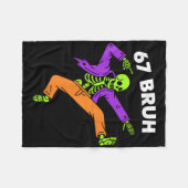 67 Bruh Halloween Dabbing Skeleton Meme 6 7 Number Fleece Deken (Voorkant (Horizontaal))