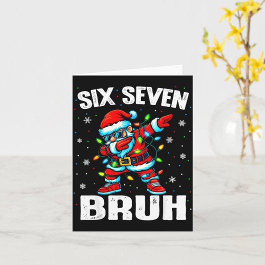 67 Bruh Kerstmis Six Seven Meme Dab Sinterklaas  Kaart (Gele Bloem)