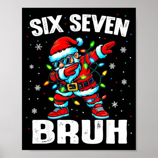 67 Bruh Kerstmis Zes Zeven Meme Dab Sinterklaas Poster (Voorkant)