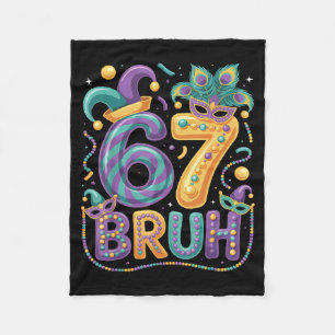 67 Bruh Mardi Gras Carnaval Masker Kleurrijk Feest Fleece Deken