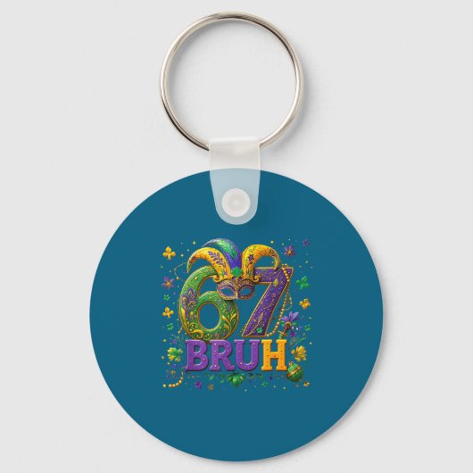 67 Bruh Mardi Gras Happy Mardi Gras  Sleutelhanger (Voorkant)
