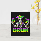67 Bruh Mardi Gras Skeleton For Kids Boys Men New Kaart (Gele Bloem)