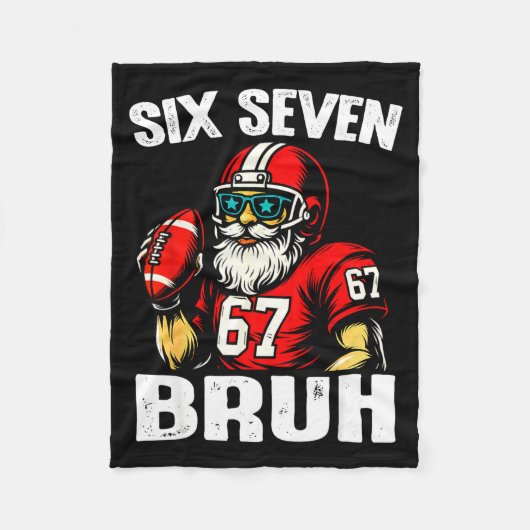 67 Bruh Meme Christmas Football Santa Six Seven Fleece Deken (Voorkant)