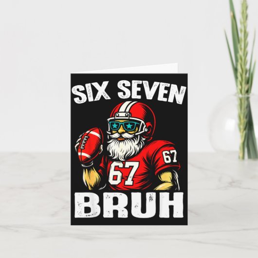 67 Bruh Meme Christmas Football Santa Six Seven  Kaart (Voorkant)