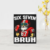 67 Bruh Meme Christmas Football Santa Six Seven  Kaart (Gele Bloem)