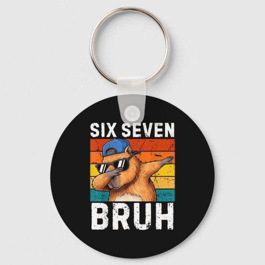 67 Bruh Meme Grappig 6 7 Capybara Voor Jongens Kin Sleutelhanger (Voorkant)