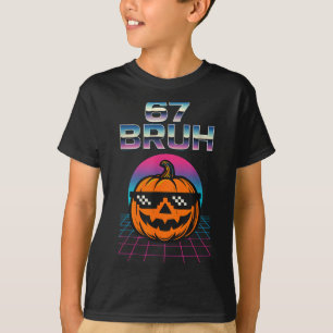 67 Bruh Meme Halloween Pompoen 6 7 Brainrot Zes Ze T-shirt