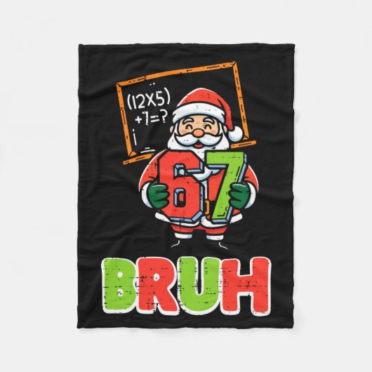 67 Bruh Santa Funny Christmas 6 7 Meme Xmas Boys K Fleece Deken (Voorkant)
