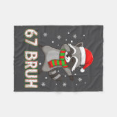67 Bruh Six Seven Meme Raccoon Christmas Kids Boys Fleece Deken (Voorkant (Horizontaal))