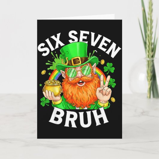67 Bruh Zes Zeven Grappig 6 7 Meme St. Patrick's D Kaart (Voorkant)