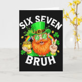67 Bruh Zes Zeven Grappig 6 7 Meme St. Patrick's D Kaart (Gele Bloem)