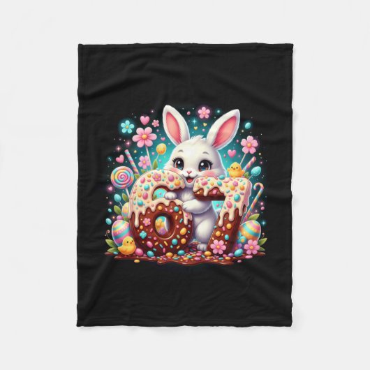 67 Bunny Zes Zeven 6 7 Pasen Dag Kinderen Fleece Deken (Voorkant)