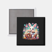 67 Bunny Zes Zeven 6 7 Pasen Dag Kinderen Magneet (Voorkant / Achterkant)