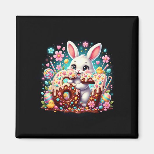 67 Bunny Zes Zeven 6 7 Pasen Dag Kinderen Magneet (Voorkant)